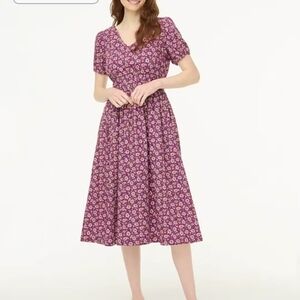 J. Crew Floral Purple Dress, Size 2, Brand New With Tag